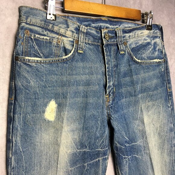 Bullhead Mens Blue Jeans size 32x30 Gravels Slim Fit Destroyed Distressed Denim - Picture 8 of 12